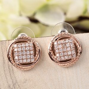 NEW Karis Collection 18K Rose Gold Diamond Stud Earrings